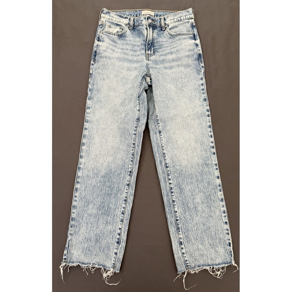 PacSun Jeans Womens Size 26 Mid Rise Straight Leg Light Wash Raw Hem Stretch